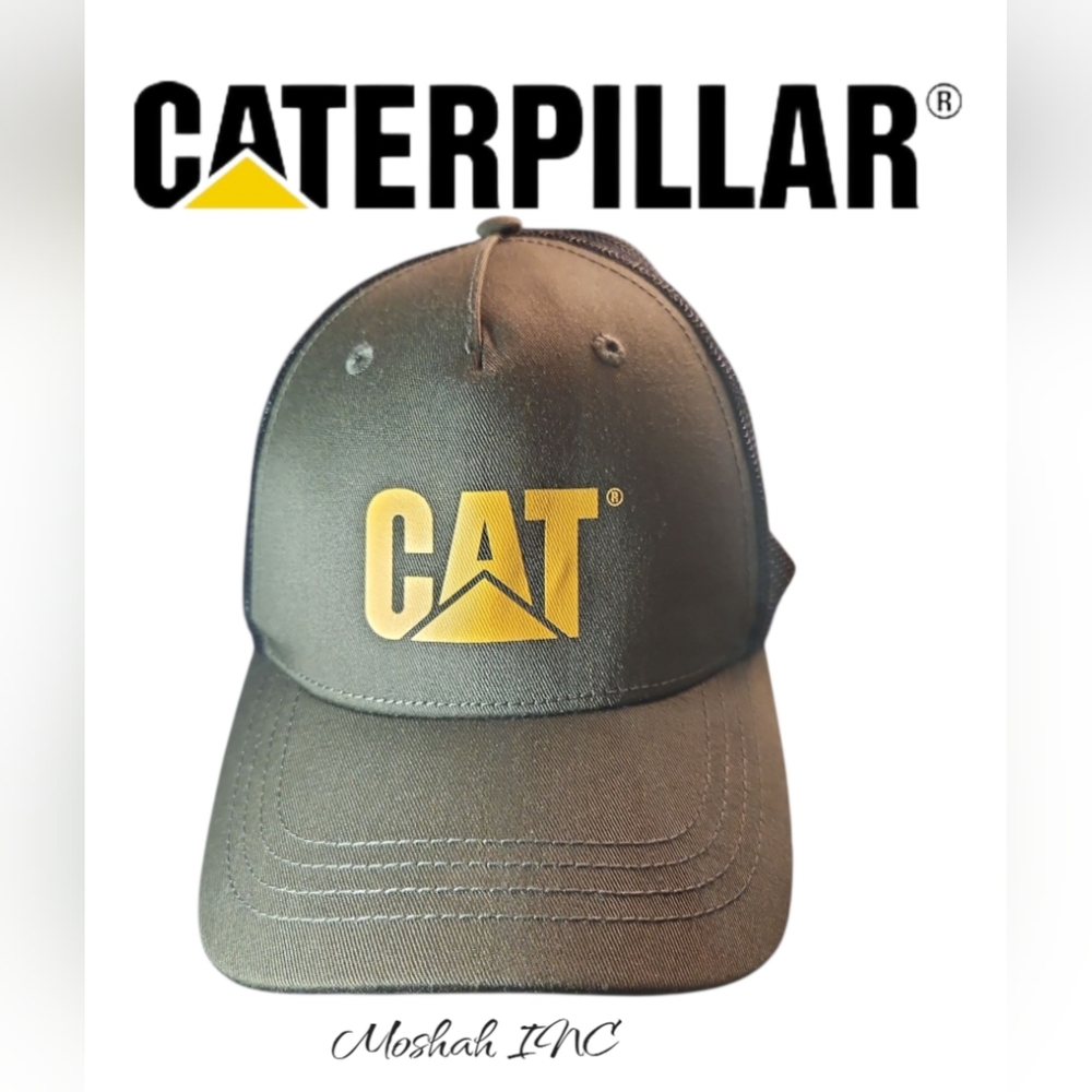 Caterpillar CAT Equipment -Brown - Rubber Patch - Snapback Hat/Cap